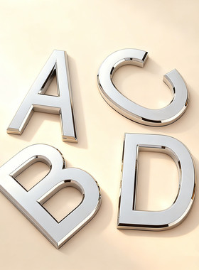 10cm高度字母全套电镀铭牌ABS门牌号码牌标识house number sign
