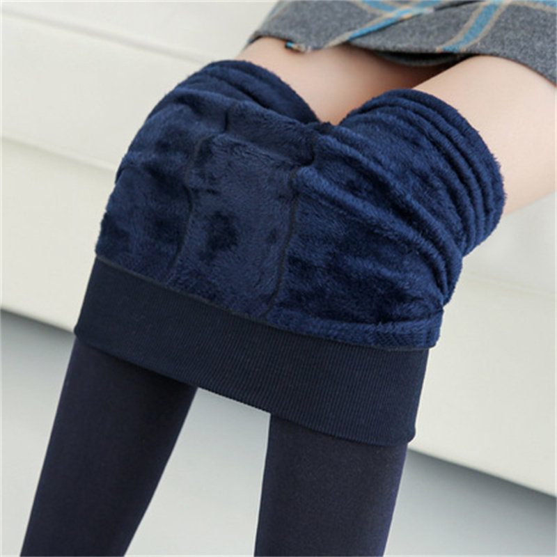women winter thick warm thermal fleece leggings sexy pants女 - 实物图