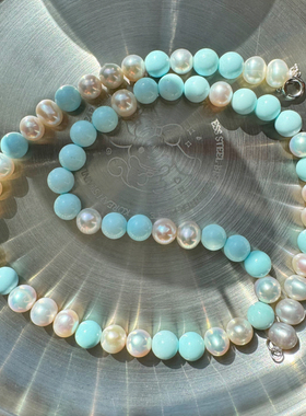 baby蓝松石珍珠项链