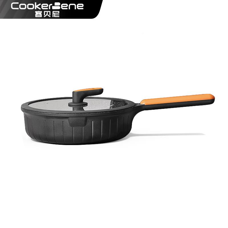 Co家o灶k锅erben无品牌/e麦饭煎石锅不粘锅平牛排底用炒电磁燃气