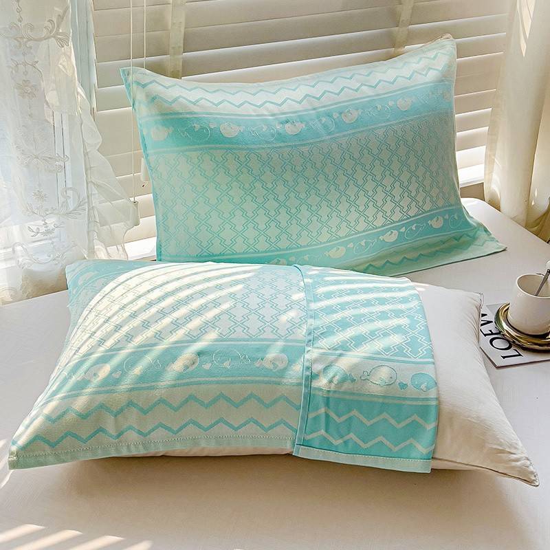 冰对菌竹一纤丝枕巾装天螨枕头夏62882套成巾夏防凉枕感吸维汗抗