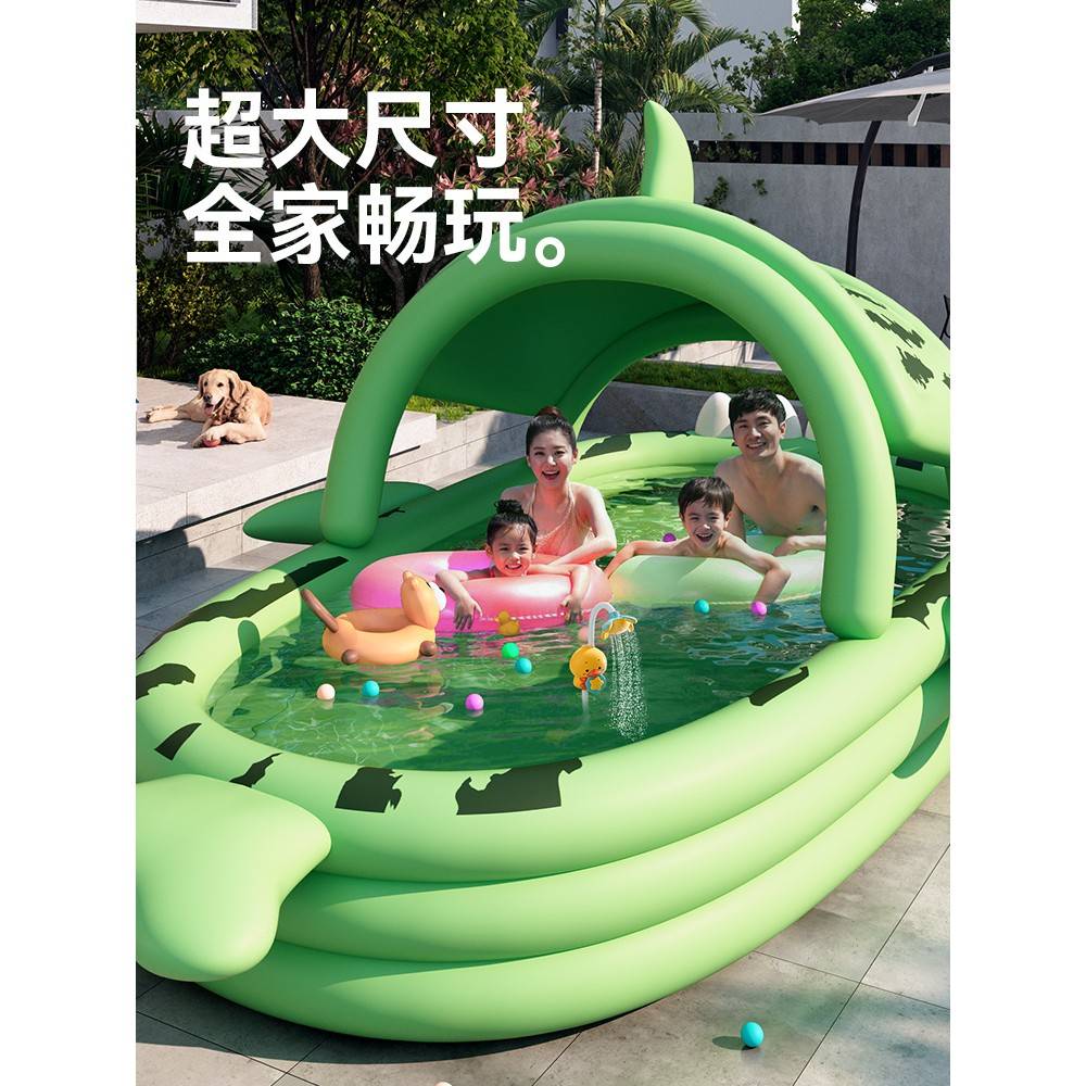 充气泳池户93839儿童用游婴人儿宝宝游泳叠小桶成家折庭孩外大水