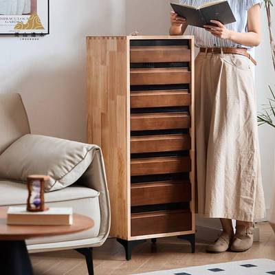 斗柜窄实木置柜边抽屉柜卧多室收斗柜缝复隙34959八柜子古层柜物