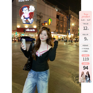 微胖mm春夏蕾丝吊带上衣套装 你 00新品 奶芙蜜茶 9折 鱼