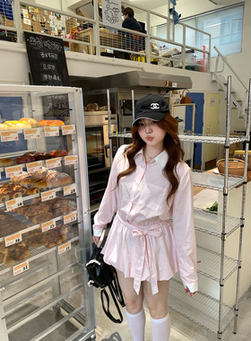 你的鱼 莓莓慕礼 微胖mm春夏条纹花苞衬衫裙 2/24 20:00新品9折