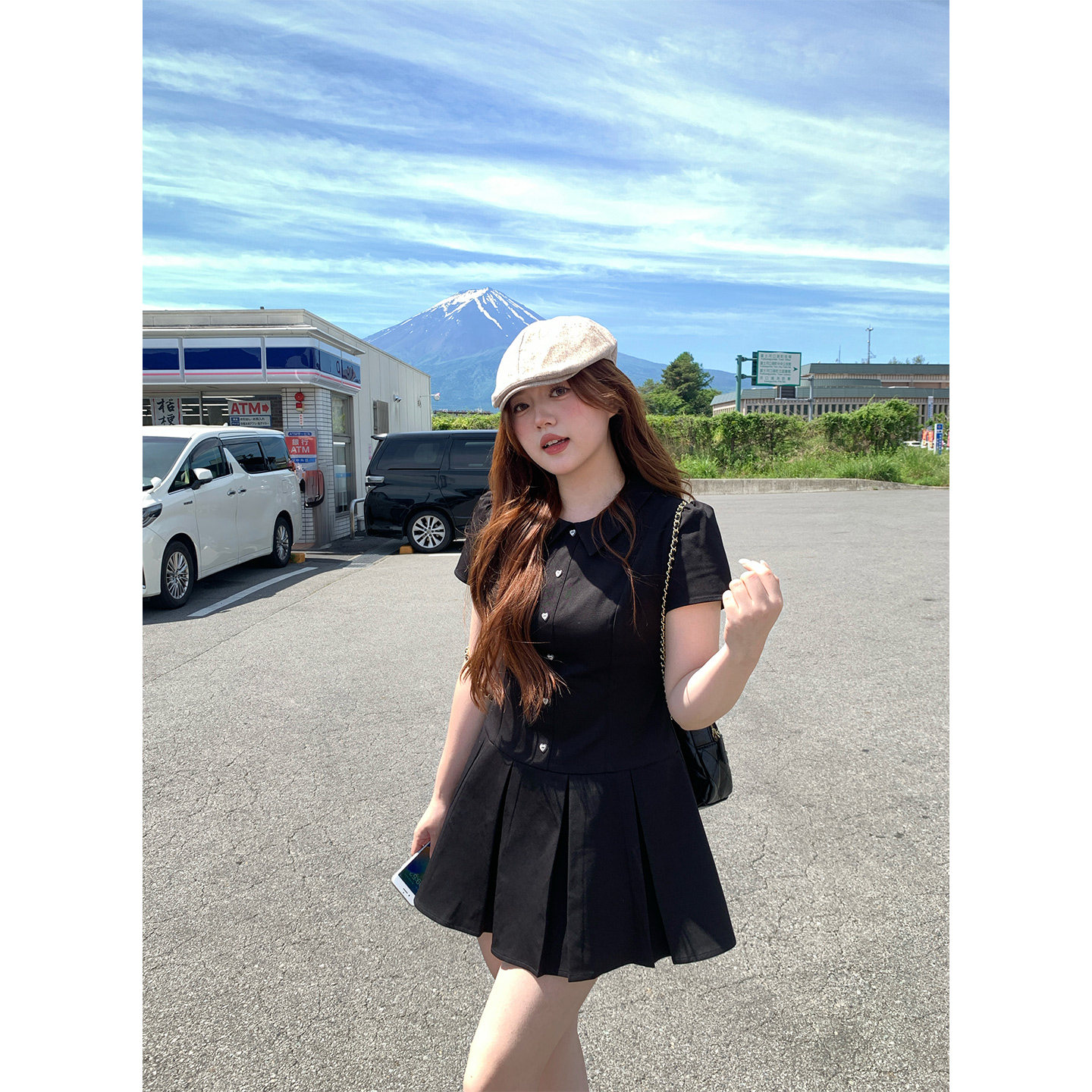 你的鱼 奈良美纪 韩系微胖mm优雅赫本夏千金感收腰显瘦正肩连衣裙图片