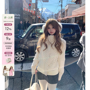 你的鱼 暖暖轻绒 韩系微胖mm甜美俏皮保暖立领波点棉服短外套套装