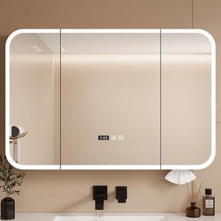智能镜柜门带灯浴室柜独立浴室镜储物收纳柜防火防水防潮板材镜柜