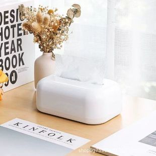 简约纸巾盒抽纸盒厨房家用客厅餐厅卫生间创意壁挂免打孔陶瓷白