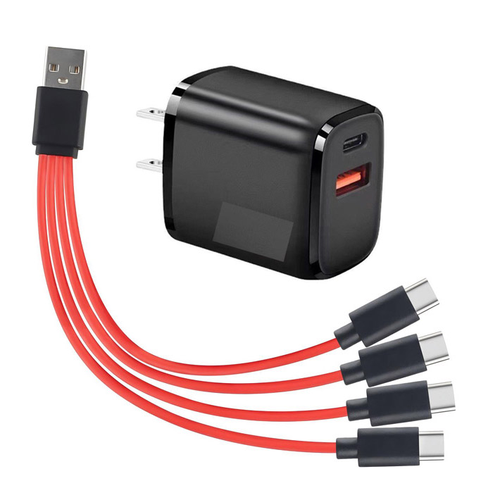 2A一拖四typec充电线安卓usb多孔