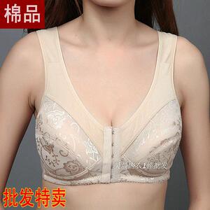 纯棉中老年文胸无钢圈文胸老人内衣哺乳瑜伽睡眠前扣胸罩全棉运动