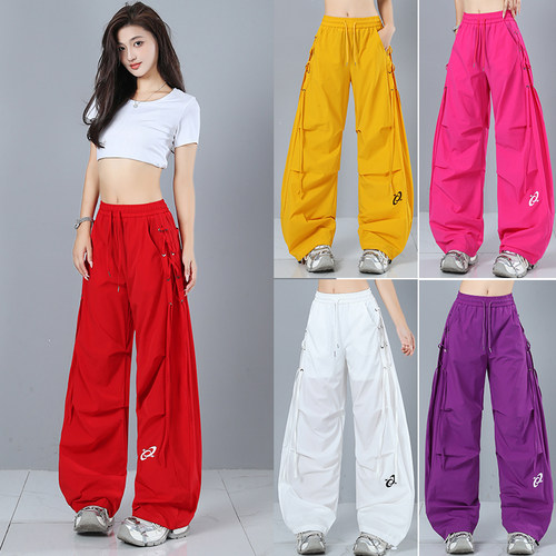 广场舞裤子弯刀裤2025新款阔腿裤夏季薄款宽松跳舞长裤运动工装裤