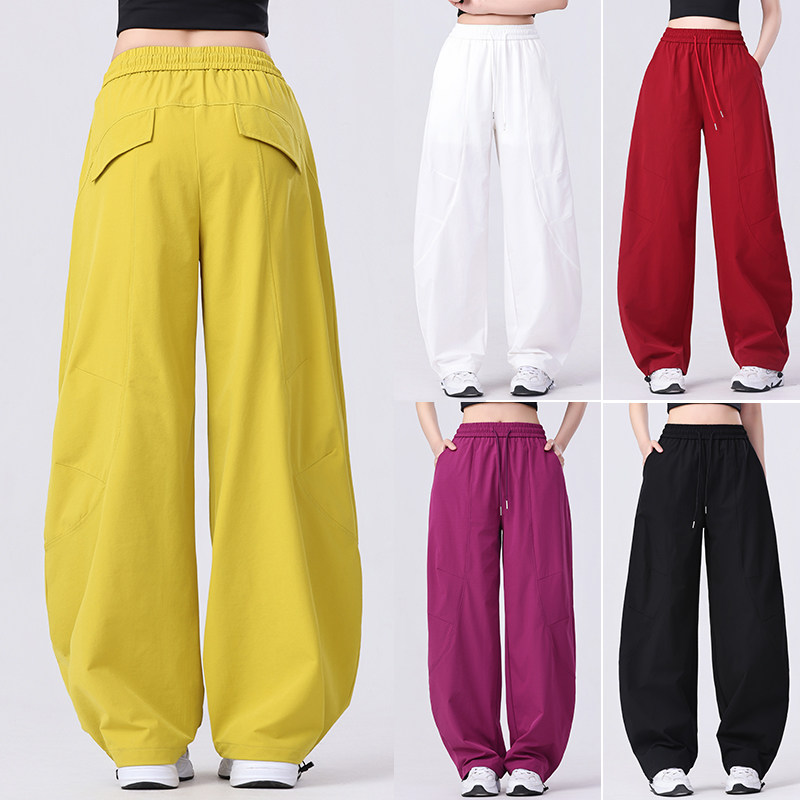 宽松休闲广场舞裤子夏季薄款跳舞裤时尚阔腿弯刀裤曳步舞速干长裤