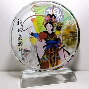穆桂英摆设纪念品礼物杨家将礼品工艺品收藏品杨门女将水晶摆件