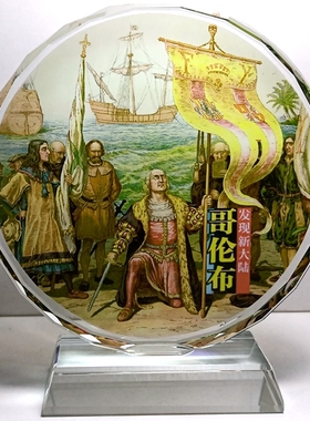 哥伦布摆设纪念品意大利航海家装饰工艺品模型收藏品礼品水晶摆件
