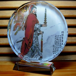 李靖摆设装饰品礼物托塔李天王收藏纪念品工艺品模型礼品水晶摆件