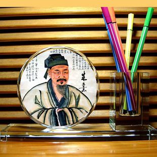 朱熹摆设纪念品礼物装饰品礼品理学工艺品儒家笔筒收藏品水晶摆件