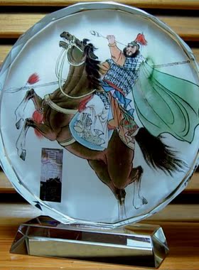 夏侯惇摆设纪念品礼物收藏品礼品三国曹魏名将人偶模型水晶摆件