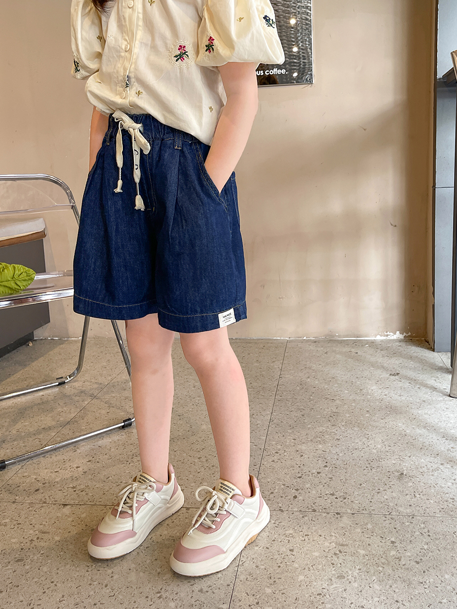女童牛仔短裤2023夏季薄款女大童洋气冰丝凉爽裤女孩休闲宽松裤子