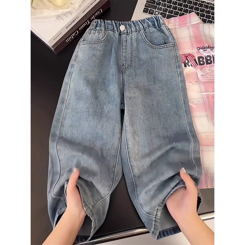 儿童宽松休闲牛仔阔腿裤