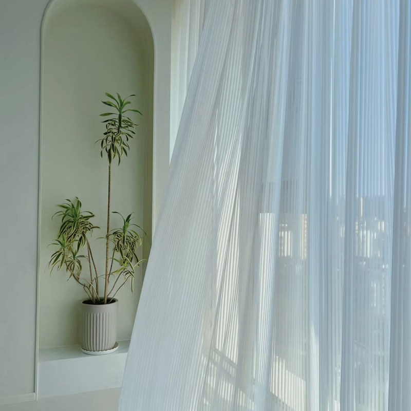 竖百叶纱帘窗帘透光不透人客厅梦幻帘垂直竖百叶绍兴柯桥幻影窗纱