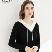 ZAR 家 连帽套头长袖 针织衫 港风卫衣针织衫