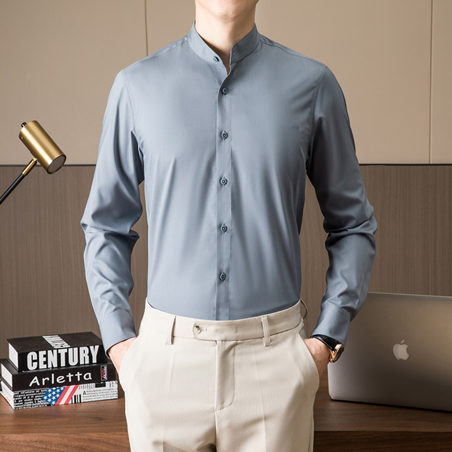 其他立领商务休闲正装长袖衬衫