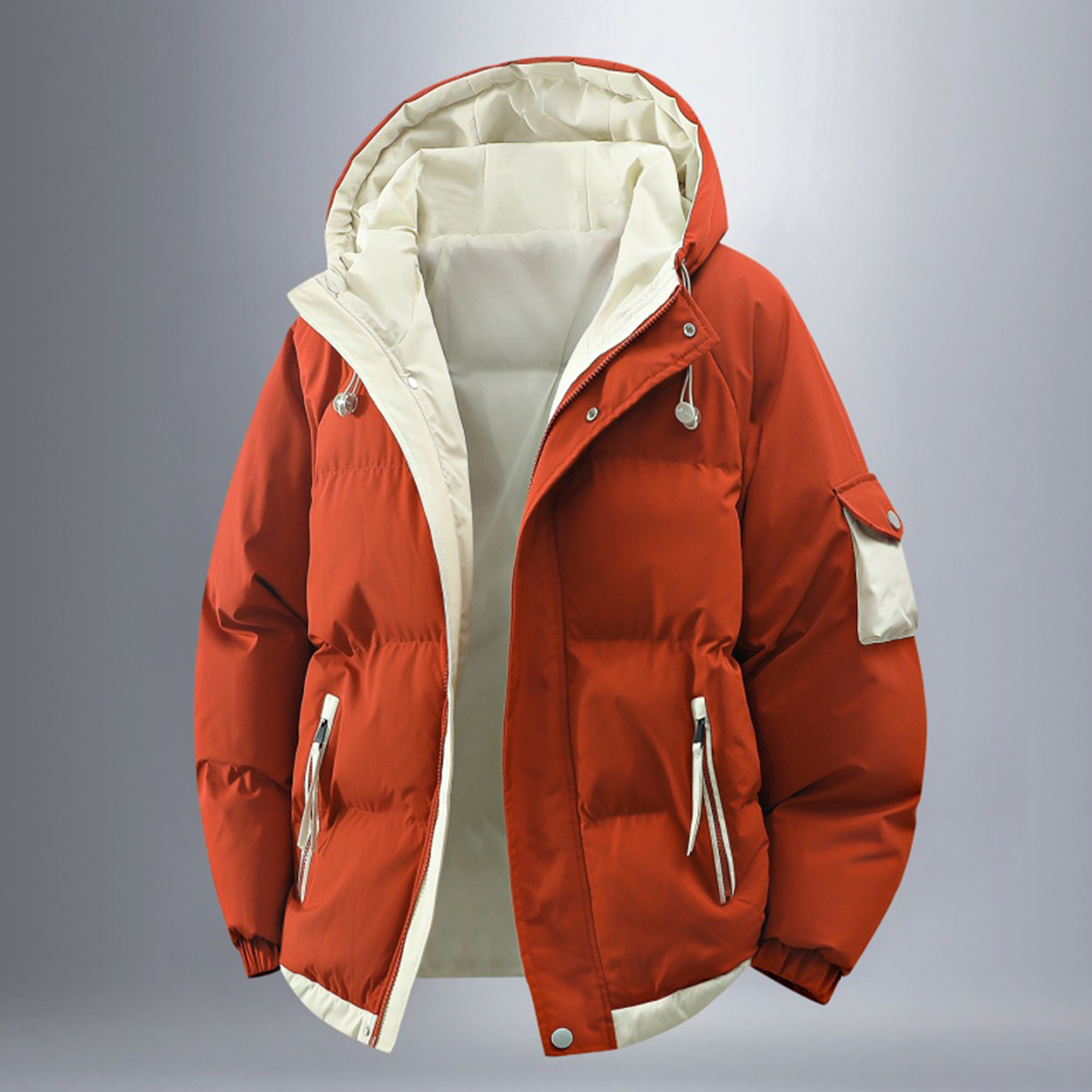 红色男士棉衣冬季棉袄加厚保暖