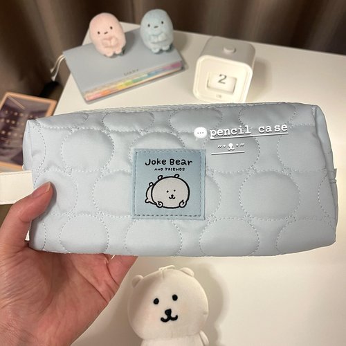 可爱自嘲熊手提笔袋ins简约女生