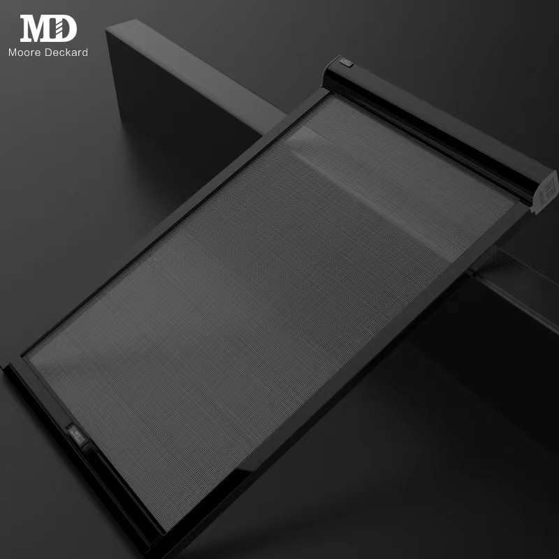 摩尔戴克md隐形纱窗回卷式免清洗防蚊虫卷帘卷筒式铝合金纱门直销