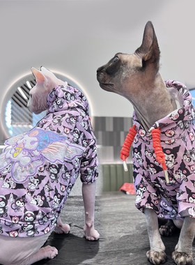 无毛猫德文猫衣服 酷米卫衣带翅膀
