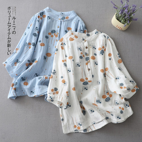 原单清仓日系棉纱衬衫女