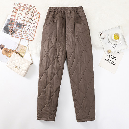 轻薄羽绒棉裤女冬季时尚哈伦裤