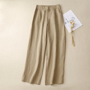 棉麻阔腿裤 宽松休闲九分直筒裤 女夏季 裤 潮 通勤百搭西装 清仓捡漏