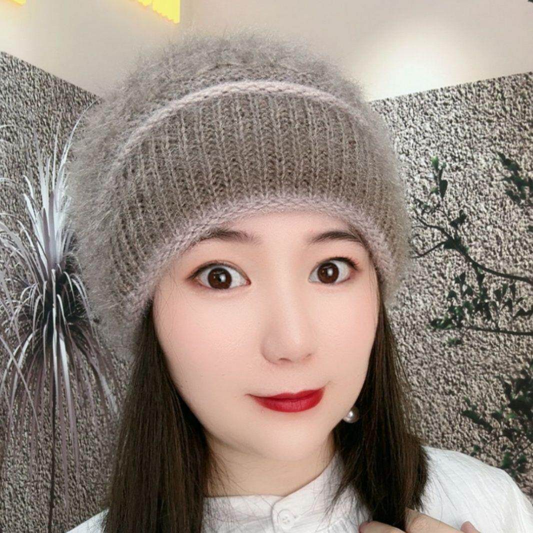 飒翊无檐保暖帽植物花卉图案甜美风秋冬季户外时尚帽