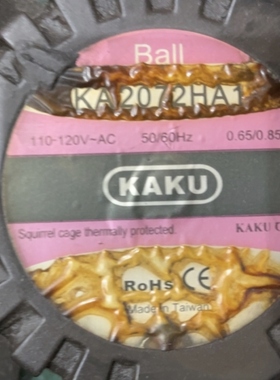 KAKU卡固KA2072HA1 HA3 AC110/380V全金属20572电气设备散热风扇
