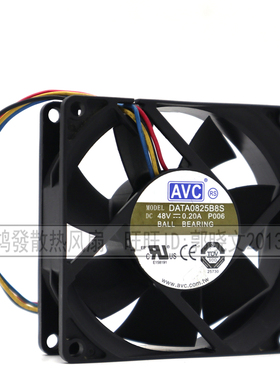 台湾AVC DATA0825B8S 8025 48v 0.2A 8厘米 大风量双滚珠风扇