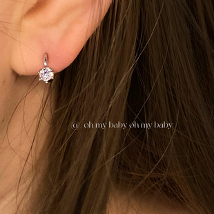 蚊香盘耳夹无耳洞可戴超闪锆石小圆环耳饰高级感气质百搭简约E853