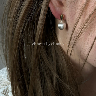 隐形耳夹无耳洞可戴磨砂拉丝圆球耳钉金银简约高级ins冷淡风E744