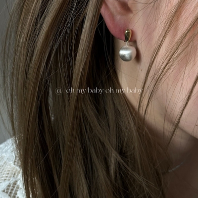 隐形耳夹无耳洞磨砂拉丝圆球金银