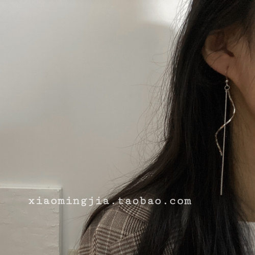小明家螺旋流苏长款女长款耳环