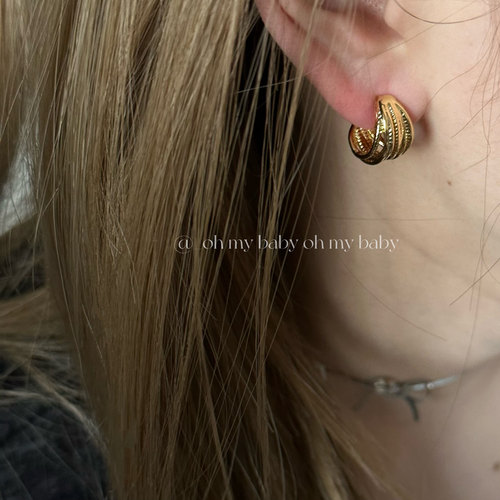 蚊香盘耳夹无耳洞C型线条高级