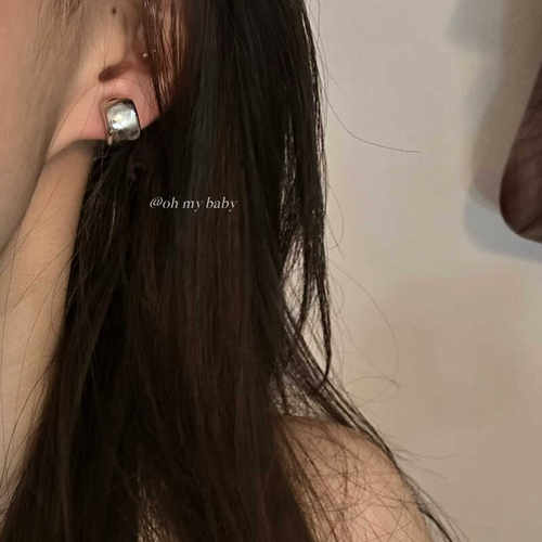 隐形耳夹无耳洞半圆的方块耳钉