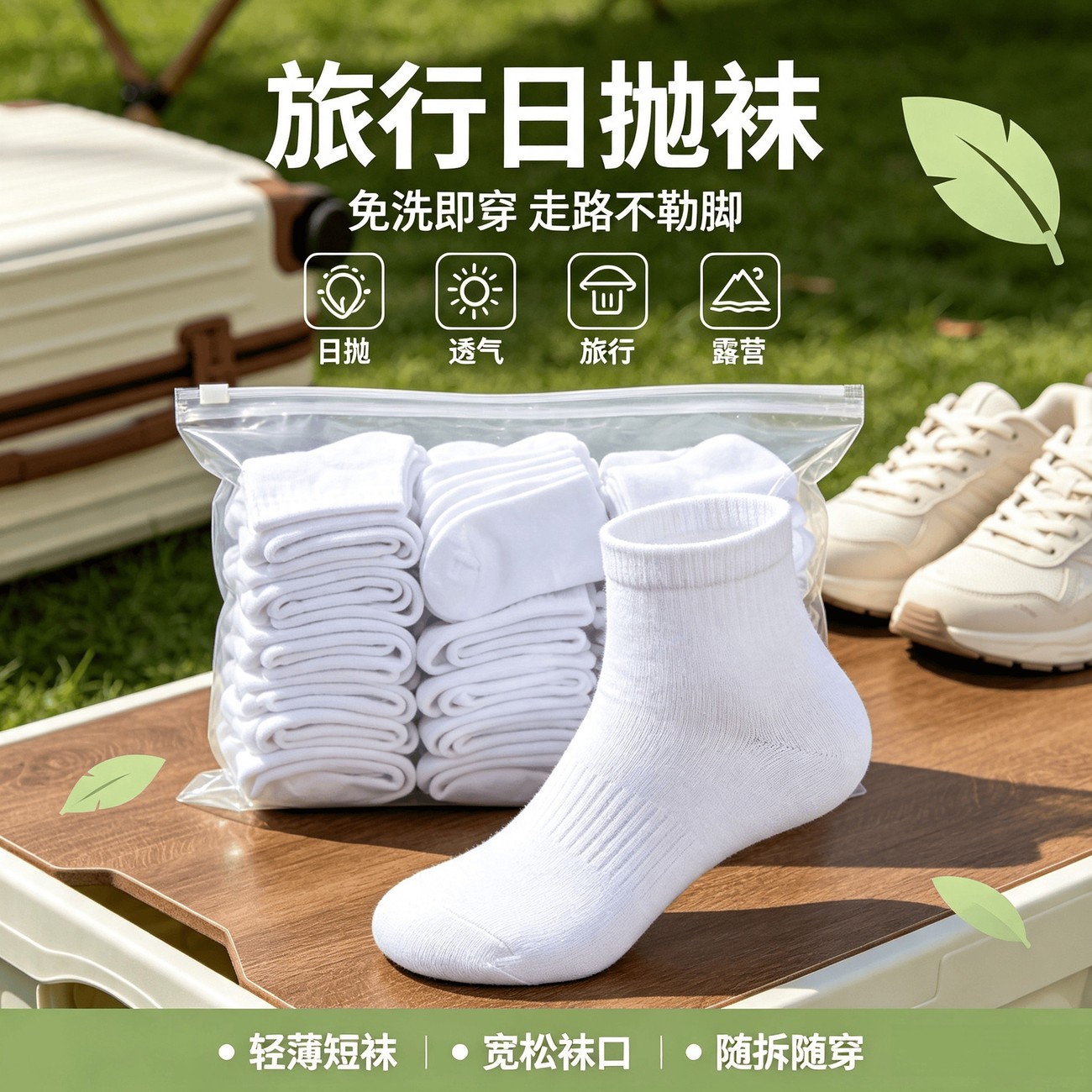 四季日抛军训袜子女防臭袜情侣纯色春秋透气中筒旅行袜量贩装透气