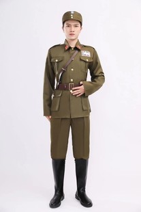 美式立领男女特务服装民国军军官演出服剧本杀话剧服装国民军士兵