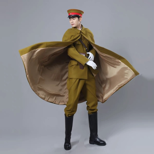 军阀表演出2026年春季 新款 包邮 剧本杀摄影楼写真 毛呢披风民国军装