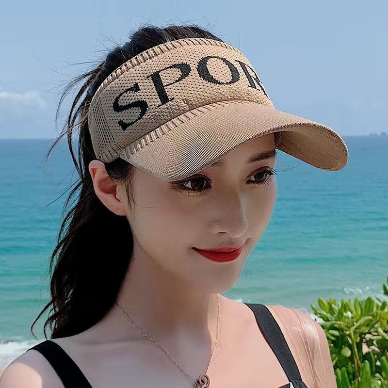 防晒帽女夏户外运动鸭舌帽空顶大檐跑步帽子弹性ins