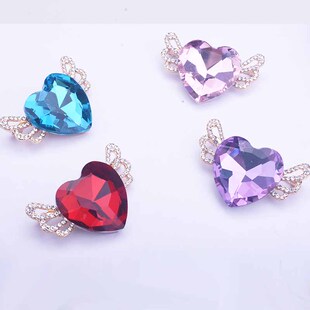 包邮精致奢华大水晶爱心天使胸针衣服配饰防走光别针固定扣针女