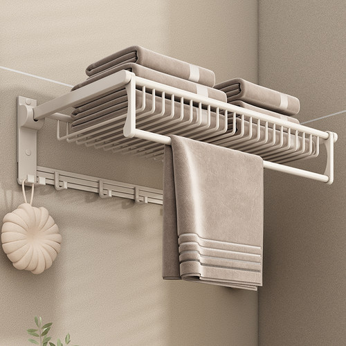 免打孔太空铝加厚网篮浴巾架