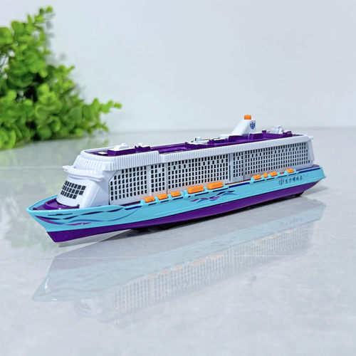 合金豪华游轮模型游艇仿真轮船玩具观光船声光回力摆件男孩礼物